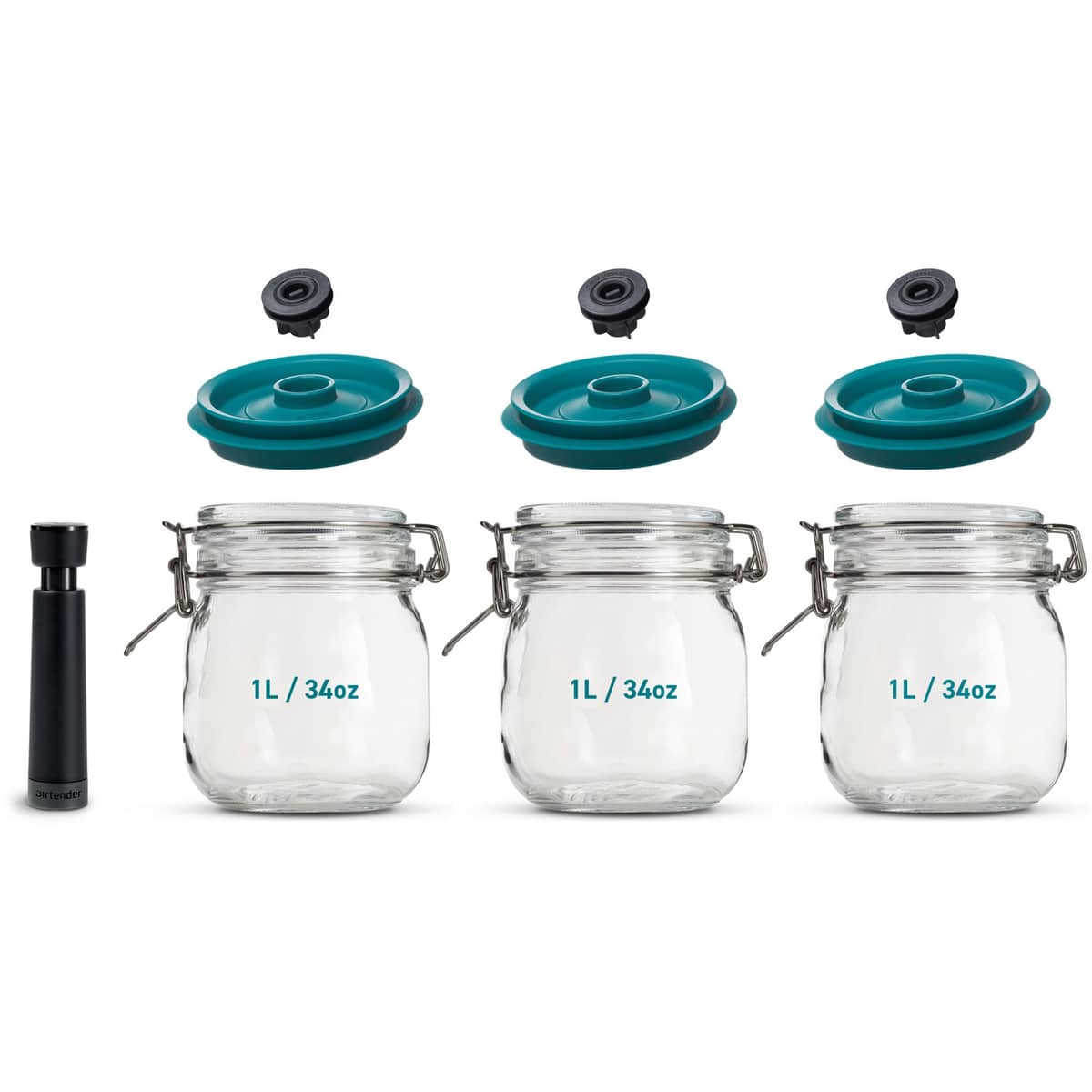 Vakuumforsegler + 3 beholdere 1 liter