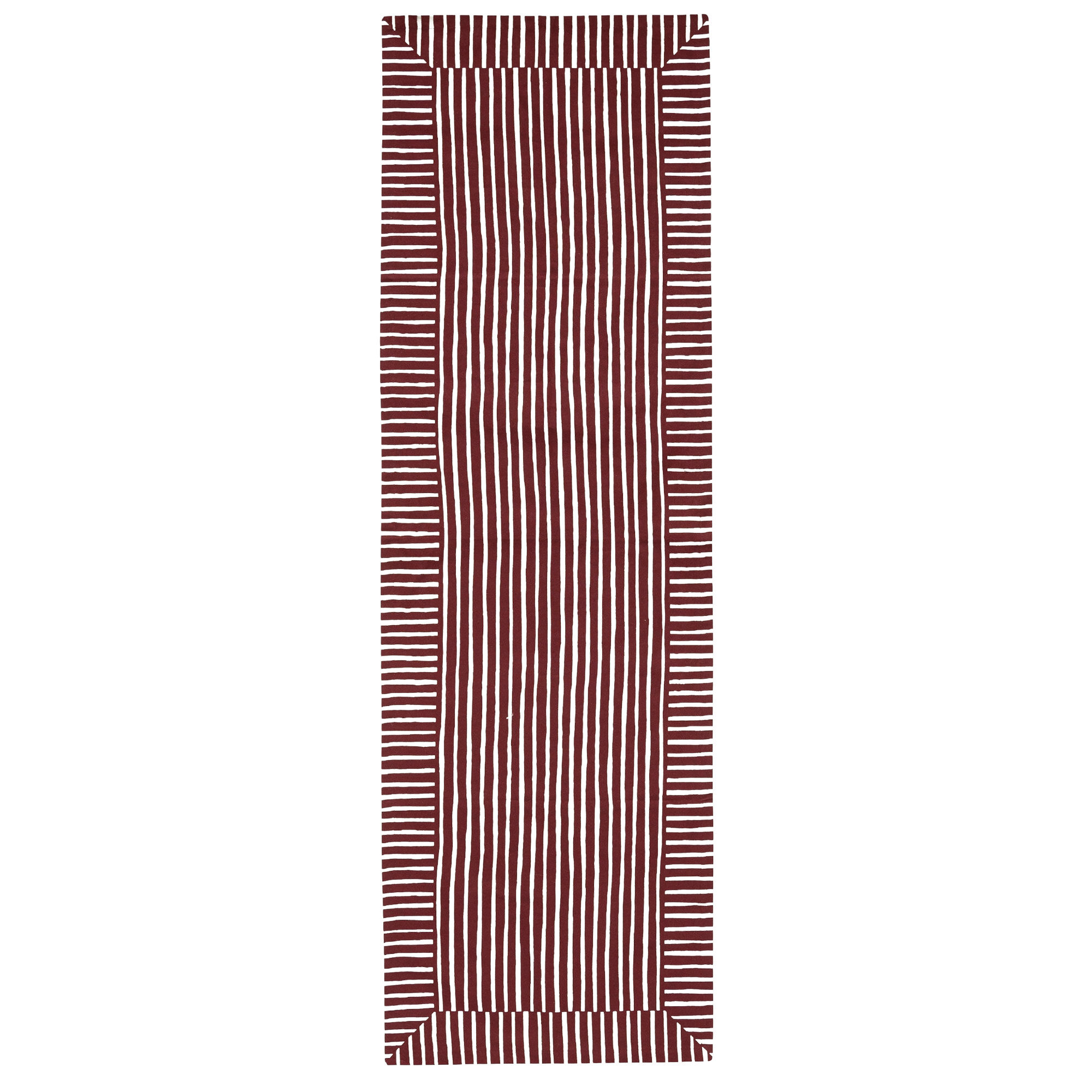 Piccolo kaitaliina 139 × 42 cm, offwhite/viininpunainen