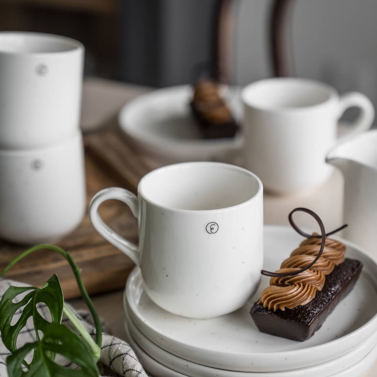 Kaffemugg 8 cm, vanilj