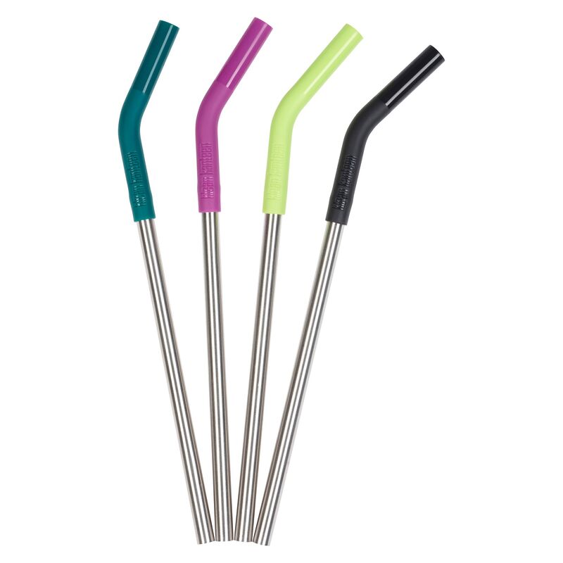 Sugrör i rostfritt stål, 4 pack, multi color