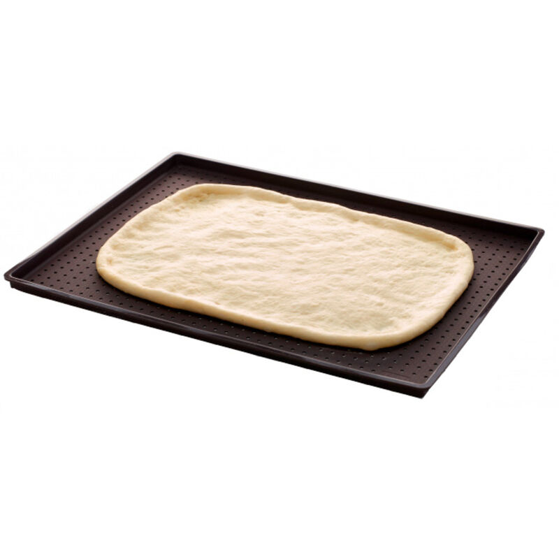 Perforerad Pizzamatta i Silikon 40 x 30 cmBrun