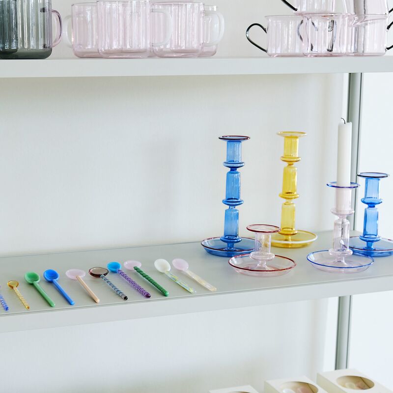 Stripe ljusstake, rosa