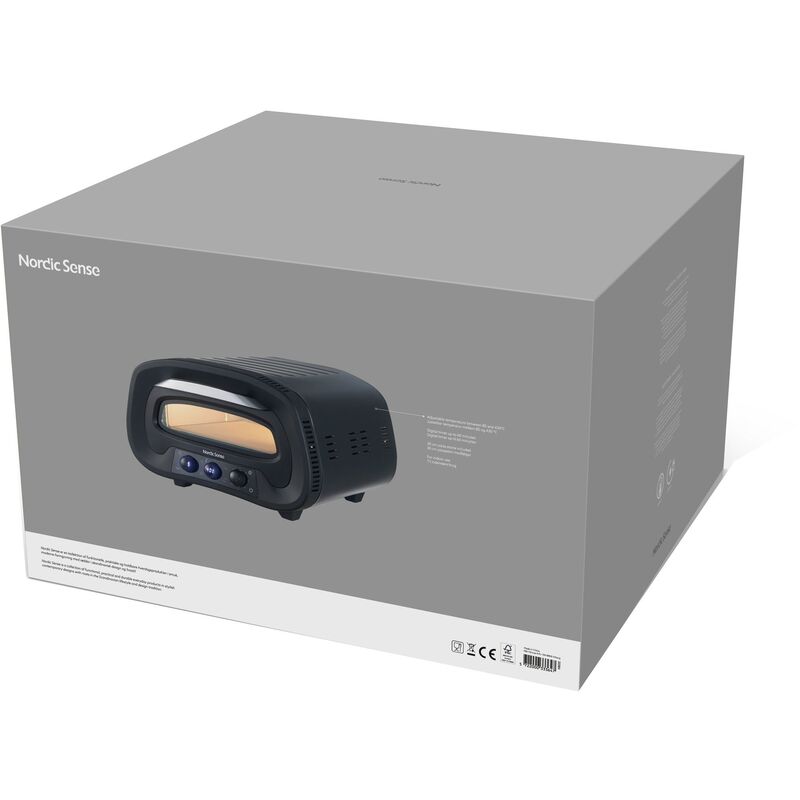 Pizzaovn elektrisk 1700 watt, svart