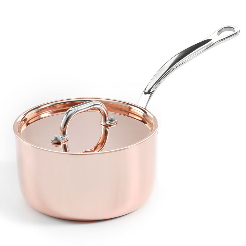 Kastrull + lock 1,5 liter, koppar