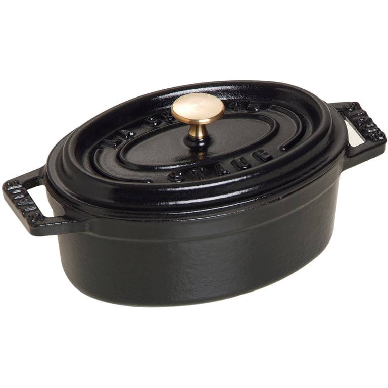 La Cocotte Oval Gryta Svart 11 cm 0,25 l