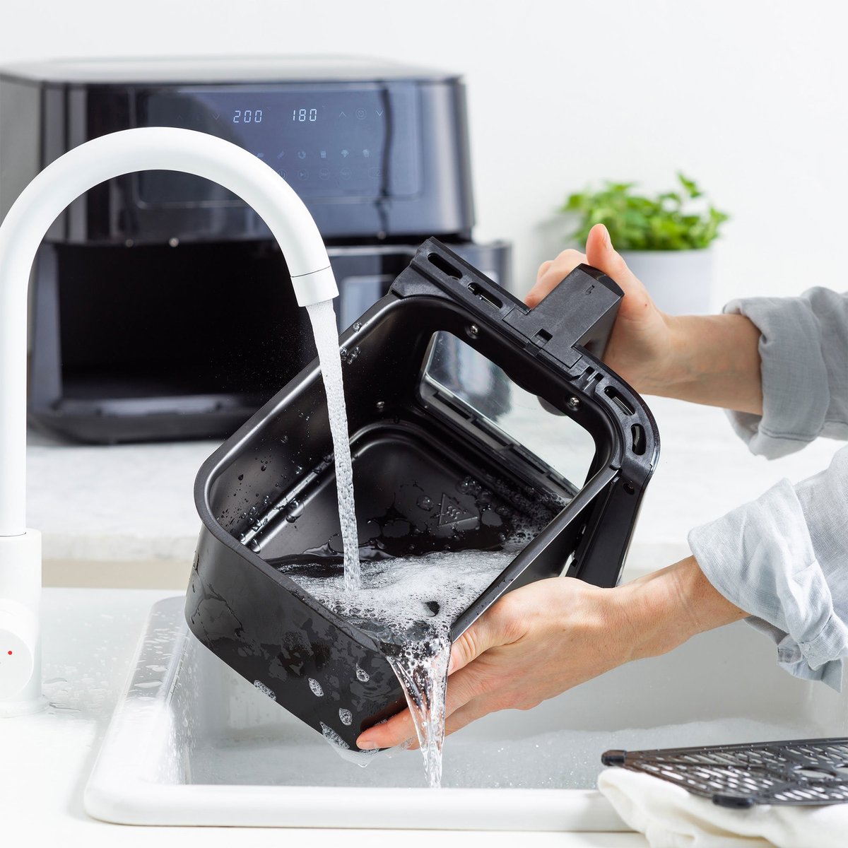 Bistro airfryer 8 liter, 2 kurver