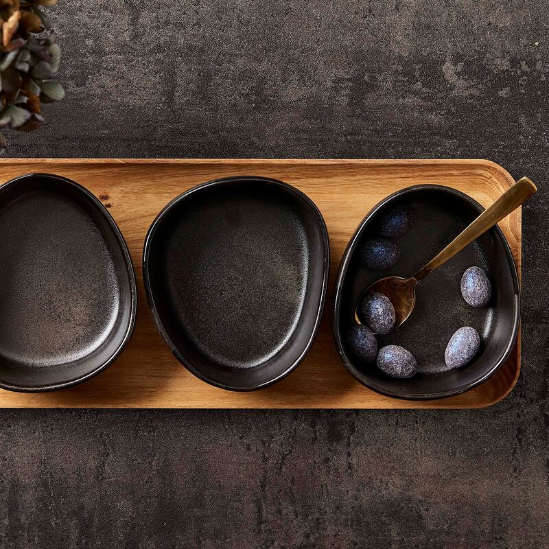 Organic skål, 12x10x5 cm, titanium black