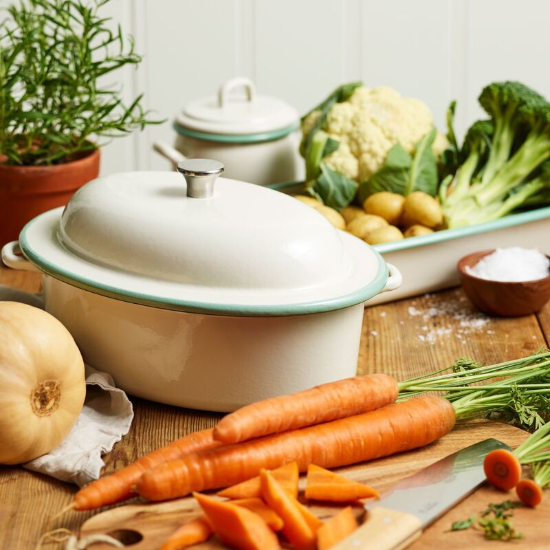 Emaljert støpejernsgryte 4 liter, kremfarget