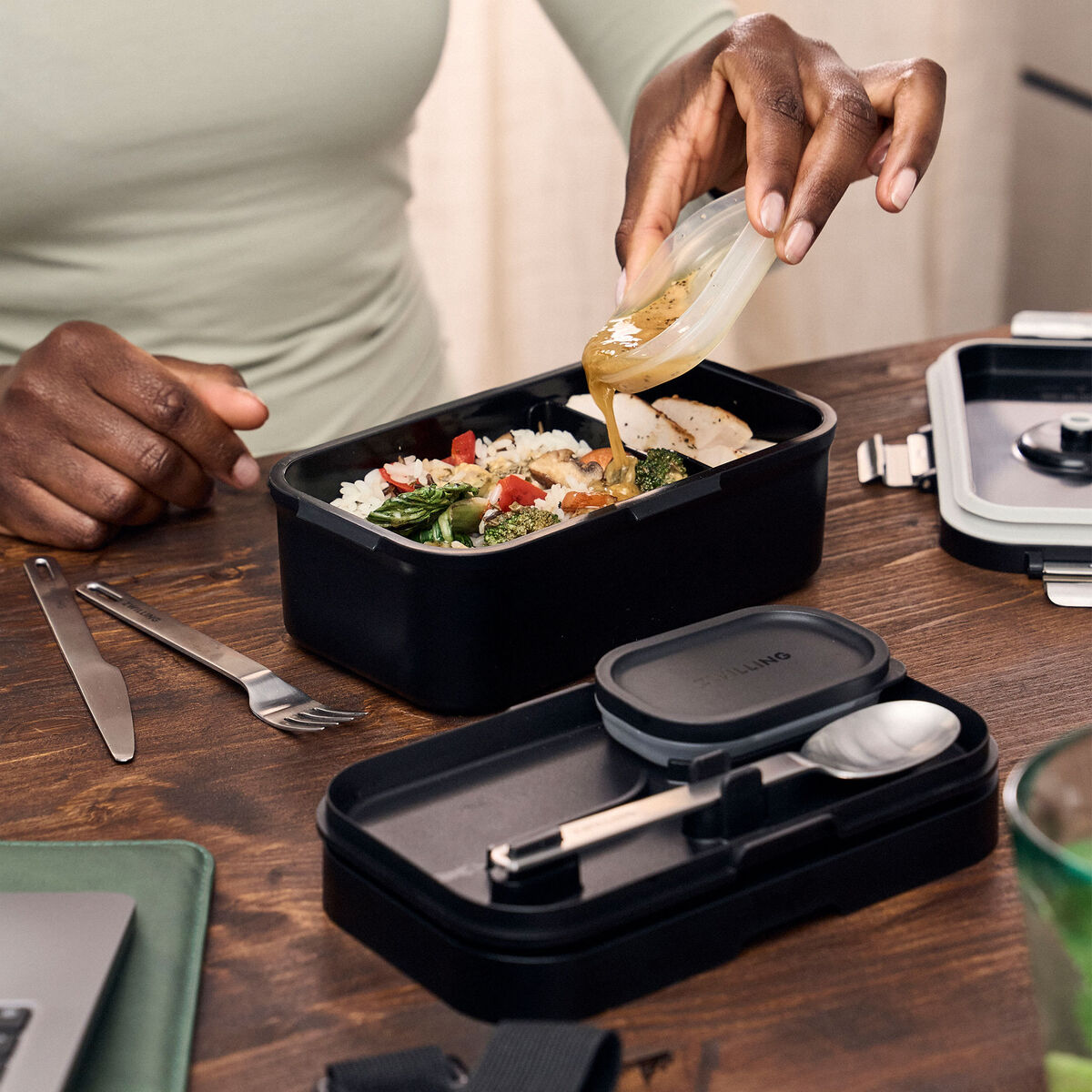 Zwilling Fresh & Save Bento Madkasse 2 dele, sort