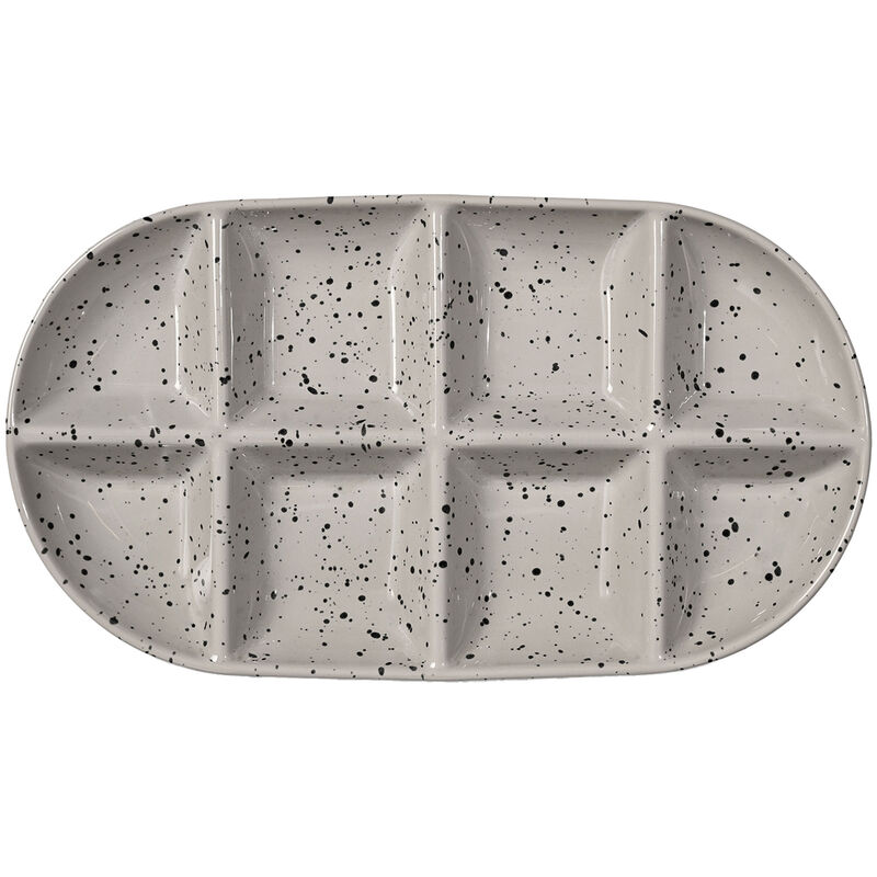 Ditte serveringsfat large, grå/svart