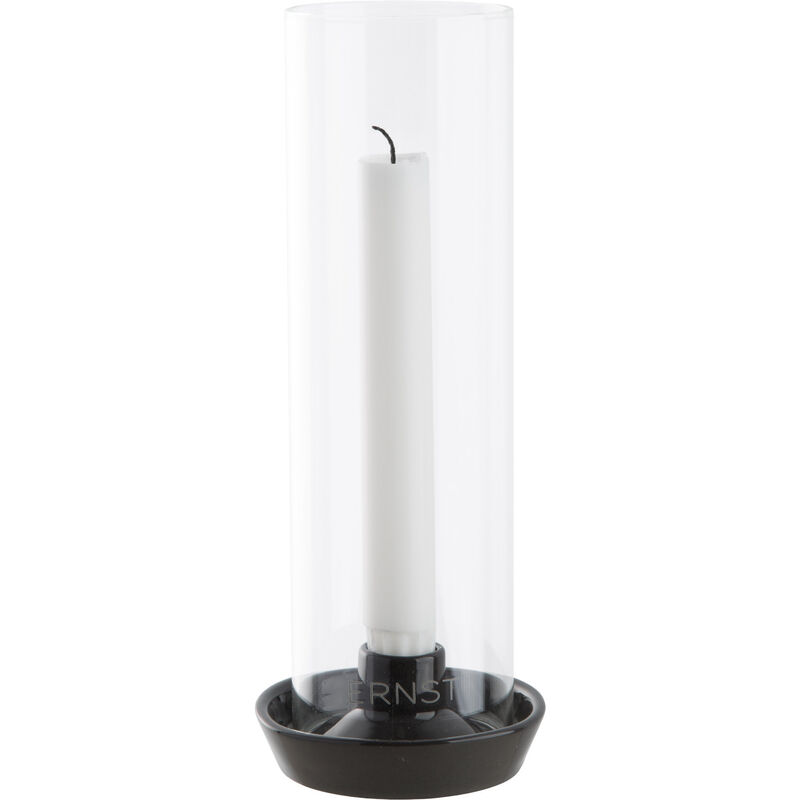 Ljusstake med Glas Mörkgrå