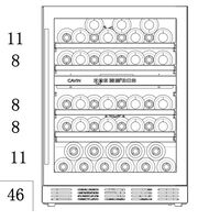 Arctic Collection 60D inbyggbart vinkylskåp 46 flaskor, svart