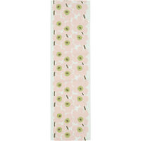 Unikko bordslöpare 45 x 140 cm, vit/rosa/pärongrönt