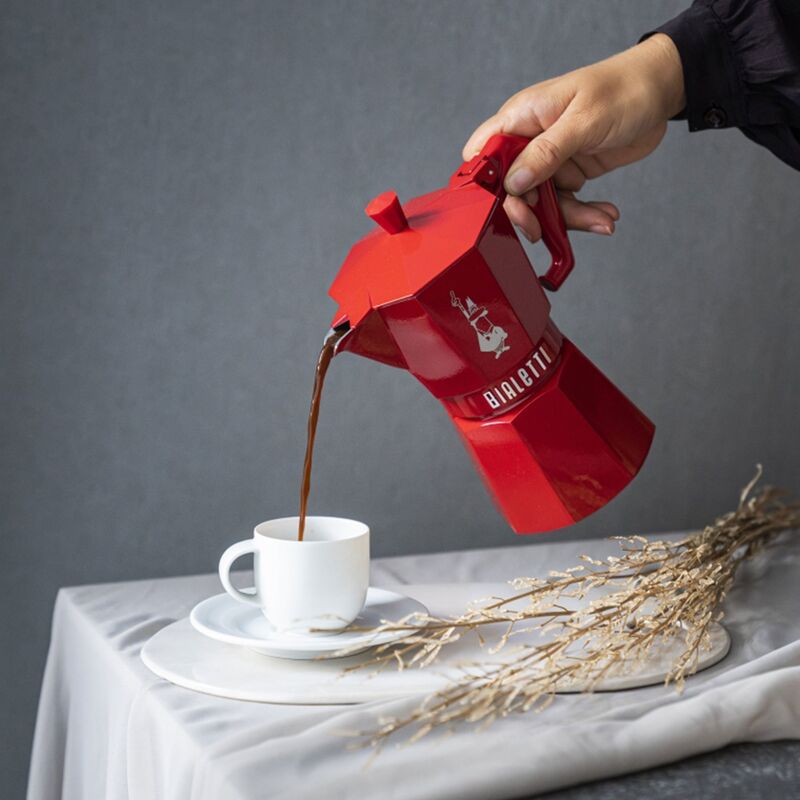 Mokkabrygger 6 kopper, rød