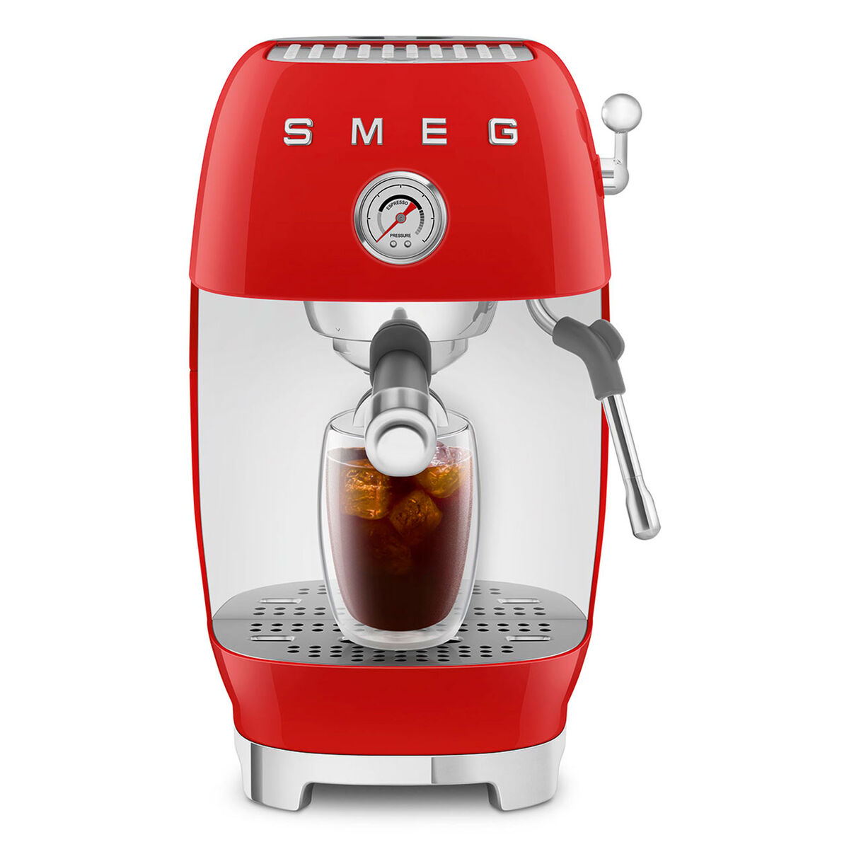 Manuel espressomaskine med Cold Brew, rød