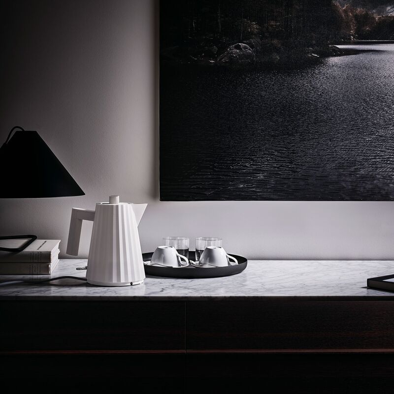 MDL06 Plissé vattenkokare 1 liter, vit