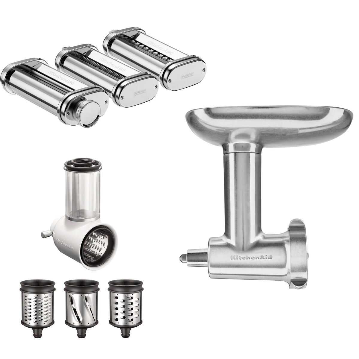 KitchenAid Tillbehörspaket till köksmaskin (köttkvarn, grönsaksskärare och pastatillbehör)