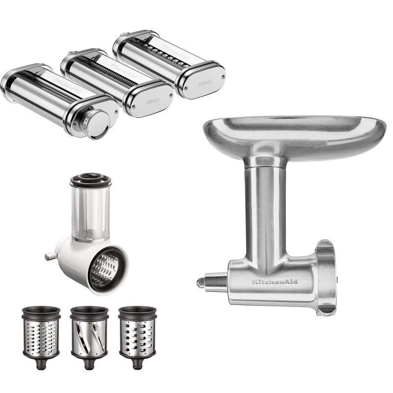 KitchenAid Tillbehörspaket till köksmaskin (köttkvarn, grönsaksskärare och pastatillbehör)
