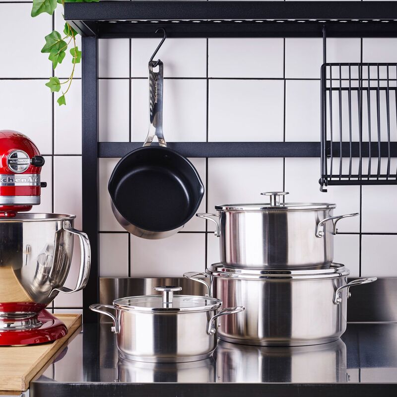 Grydesæt 4 dele, rustfrit stål