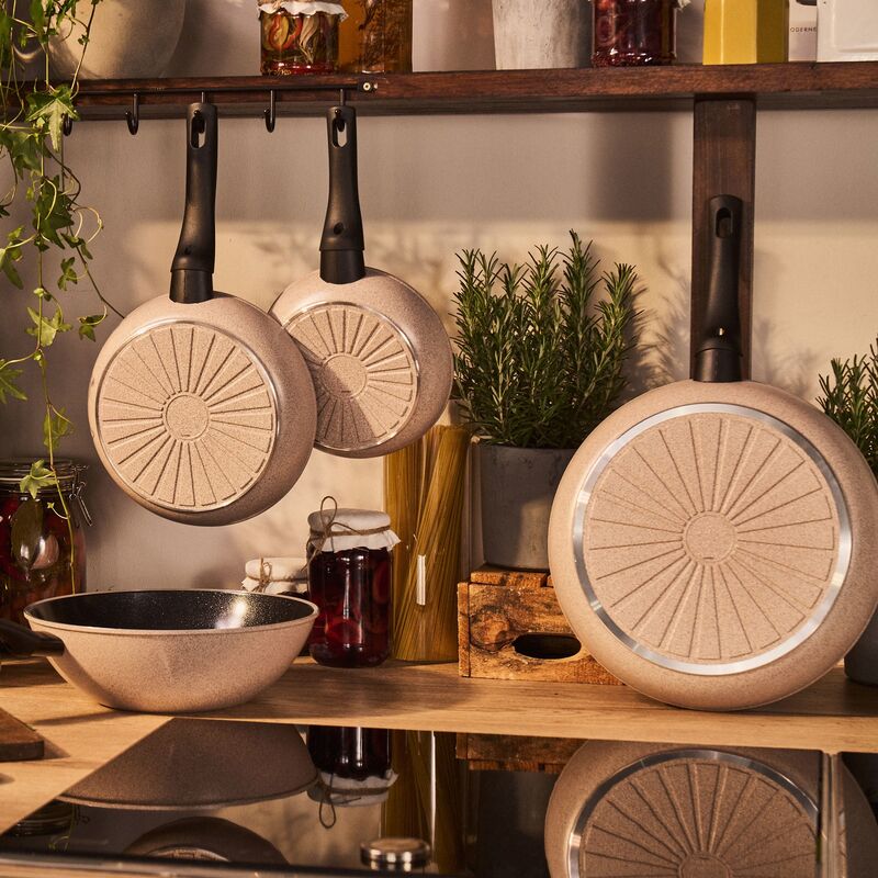 Ledro stegepande, beige 28 cm