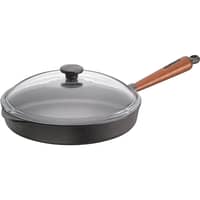 Traktörpanna 28 cm Trähandtag och glaslock