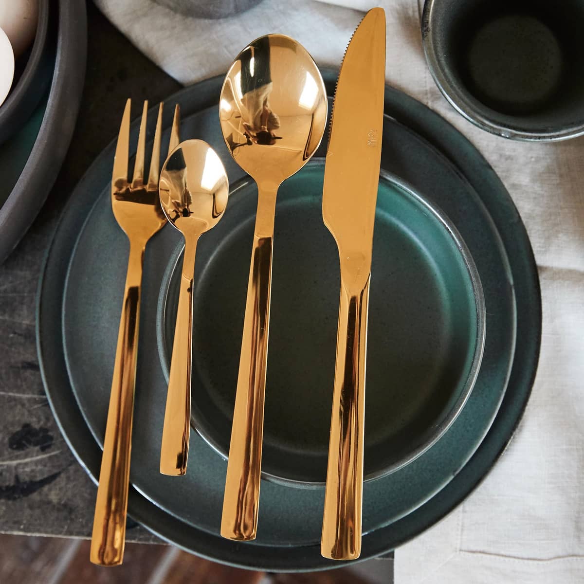 RAW bestickset 24 delar, guld