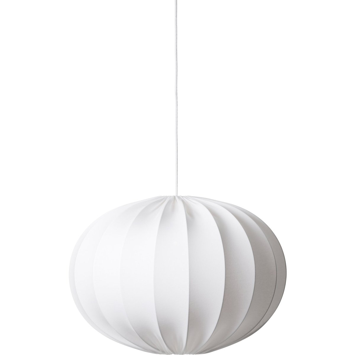 Taklampe, oval kule, 65 cm, hvit