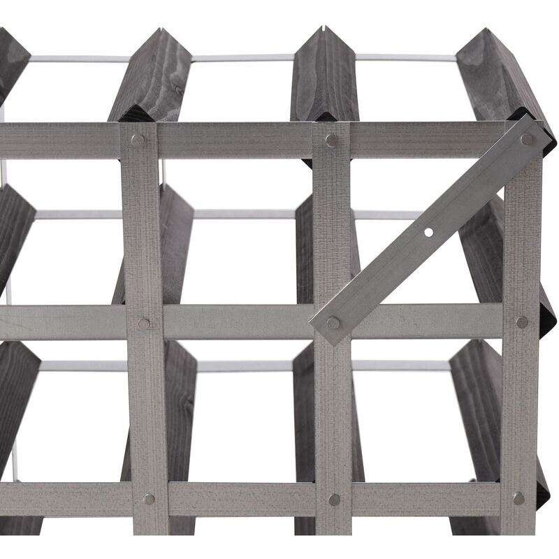 Vinstativ Påbyggingsbart 30 Flasker Black Ash