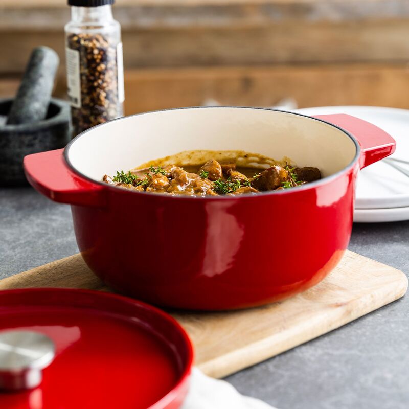 Støbejernsgryde 22 cm/3,3 liter, empire red