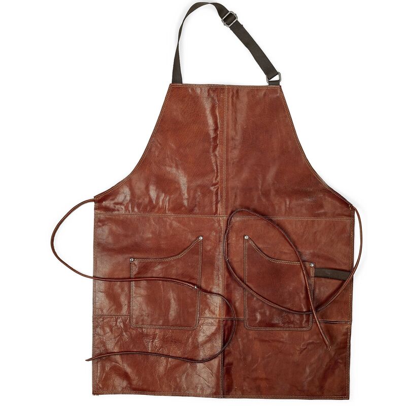 Skinnförkläde Vaxat Buffelskinn Brunt