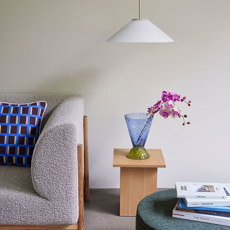 Solid taklampe 44 cm, sand/hvit