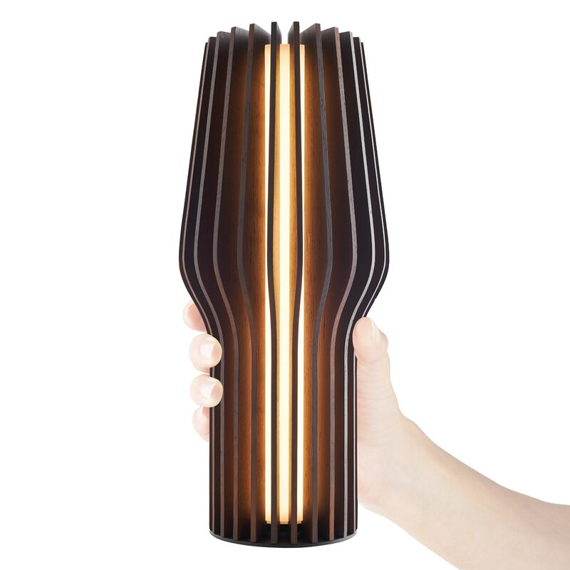 Radiant lampe, røget eg