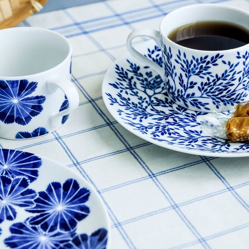 Daggkåpa asjett, 21 cm, 4 stk, blå