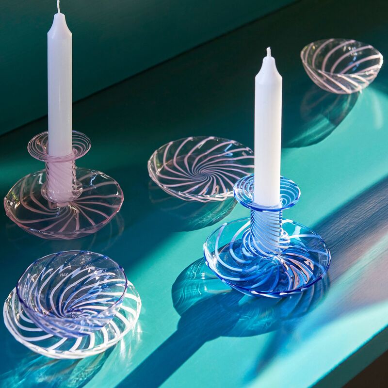 Stripe ljusstake, rosa