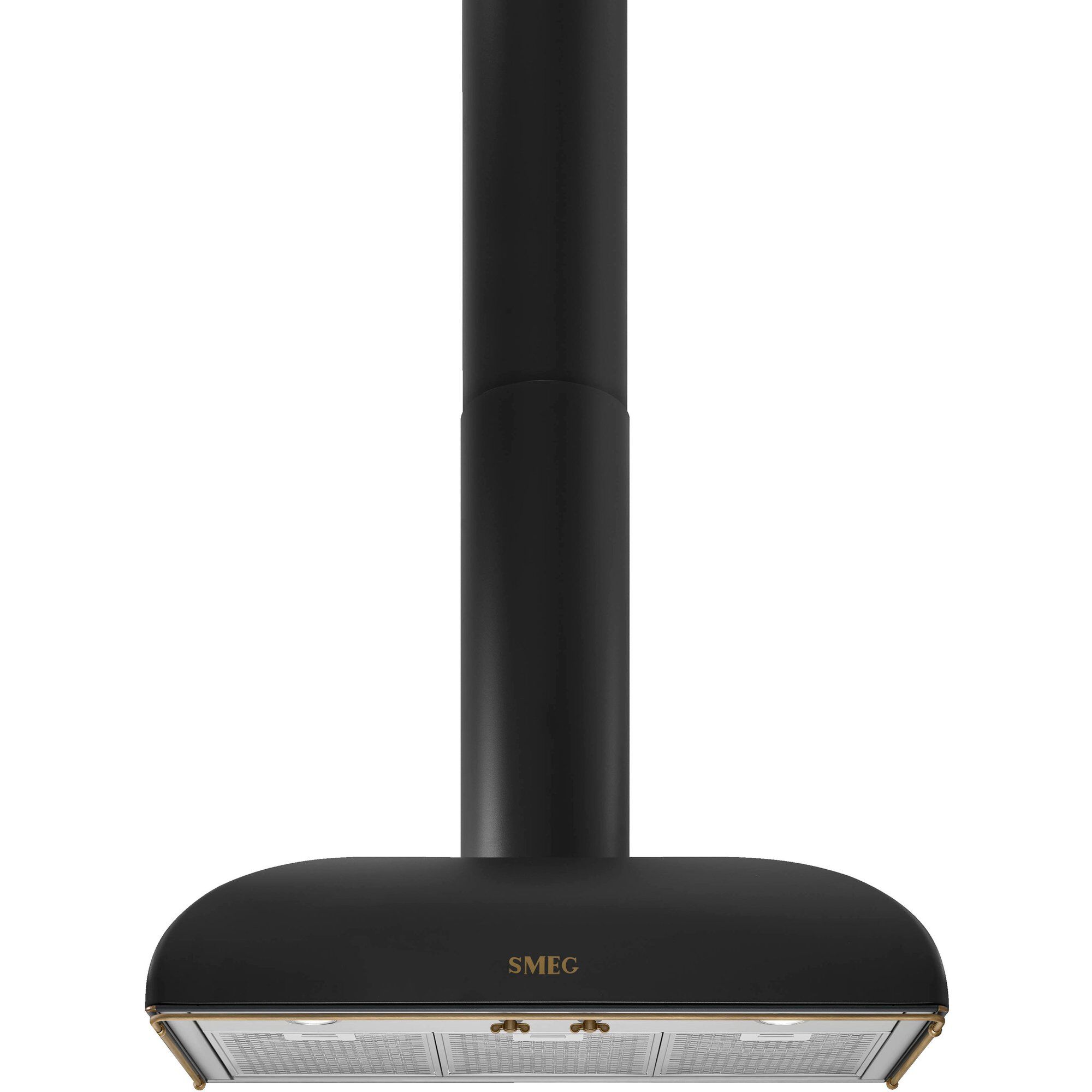 KS89AOE Vägghängd köksfläkt, 90 cm, antracit & mässing