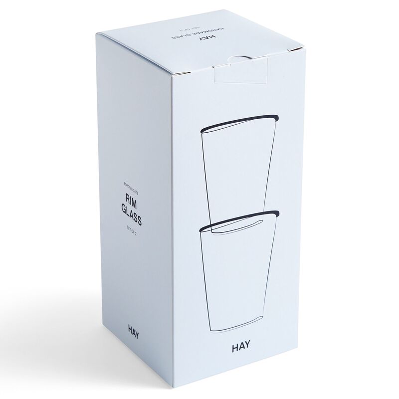 Rim-lasi kirkas, musta reunus, 2 kpl