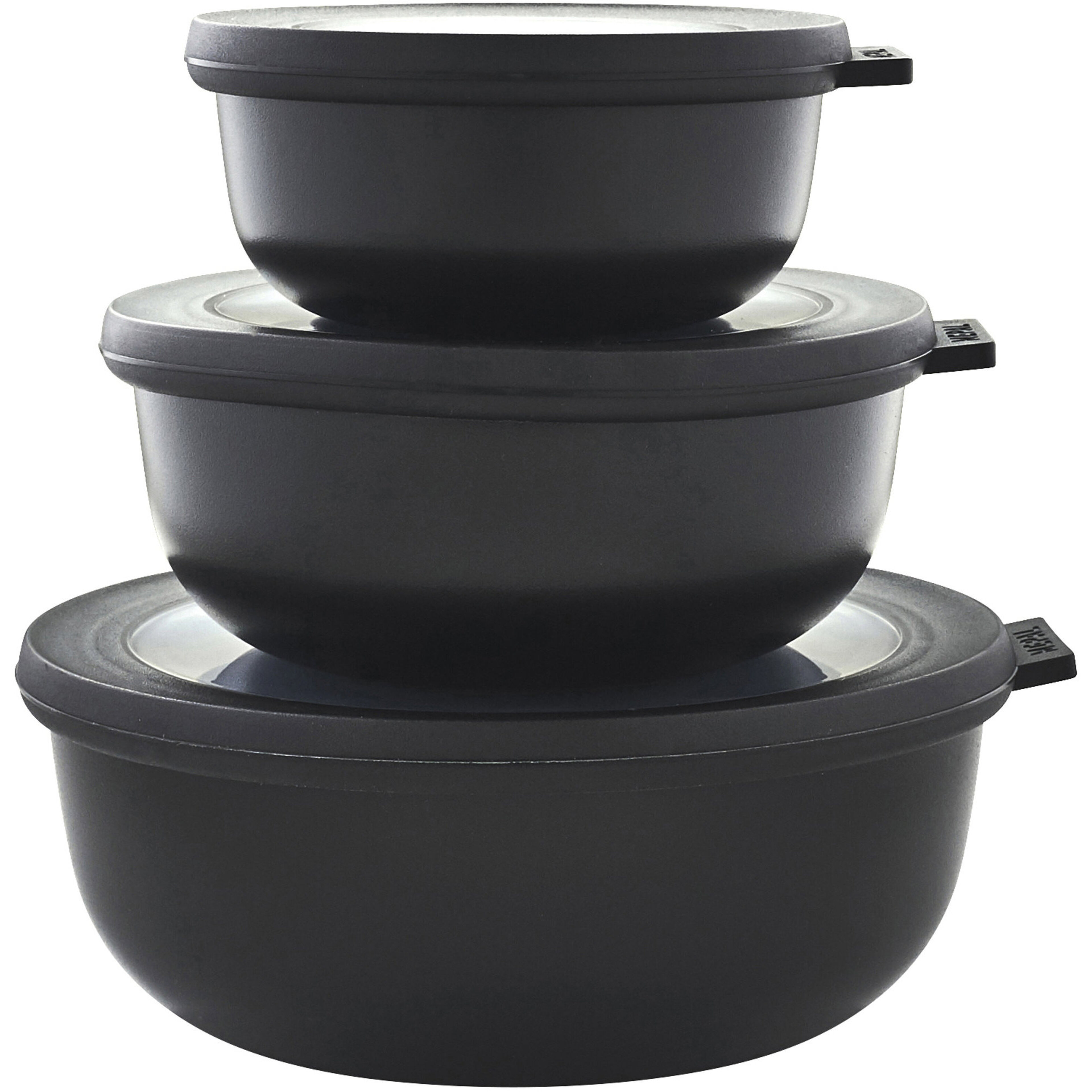 Skålset med Lock 3 st Cirqula Svart