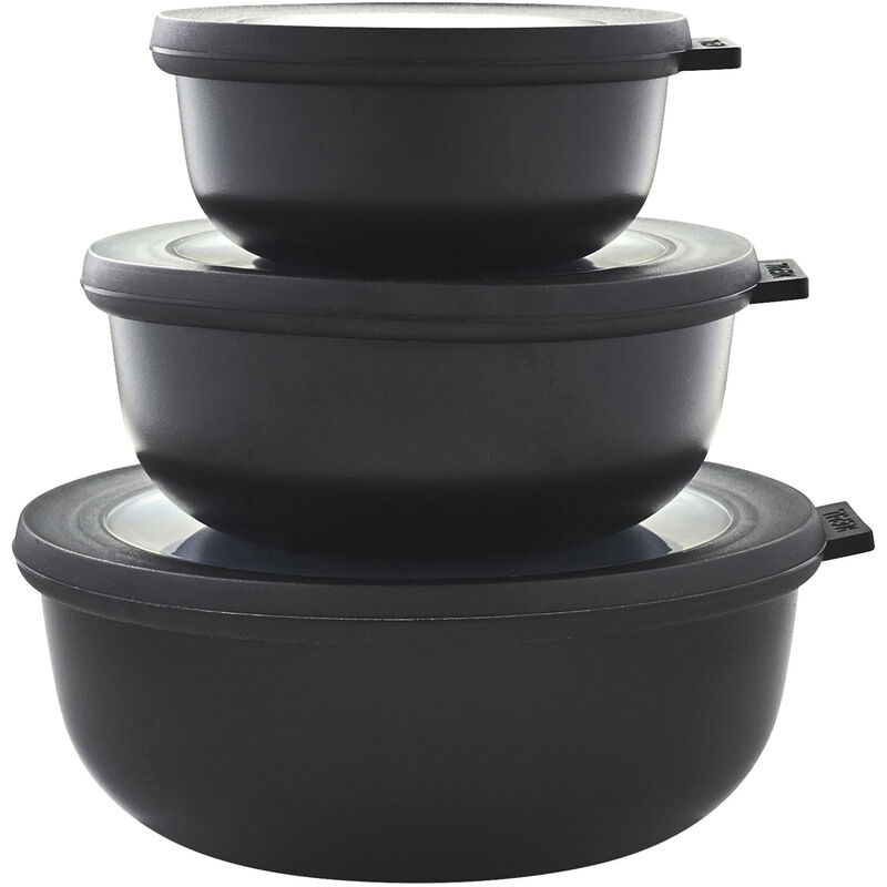 Skålset med Lock 3 st Cirqula Svart
