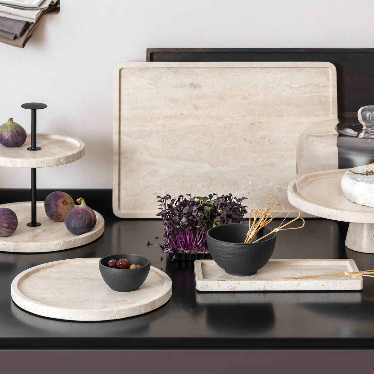 Villeroy & Boch Manufacture travertine tarjoiluvati 25,5x10,5 cm