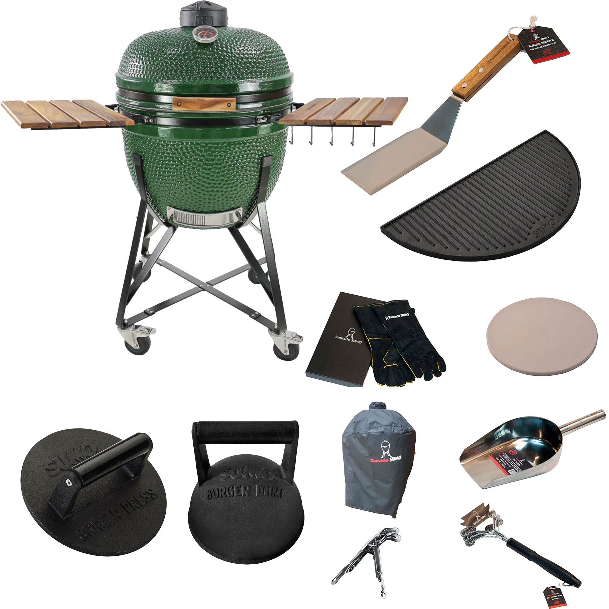 Kamado Sumo Maxi Grön m. smashpaket