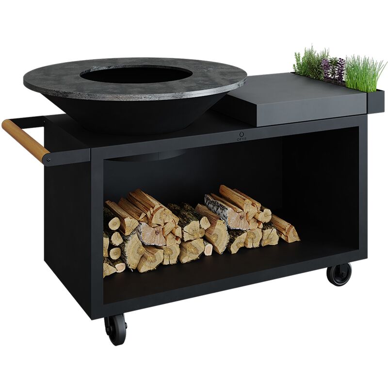 Utendørs kjøkkenøy Pro, svart