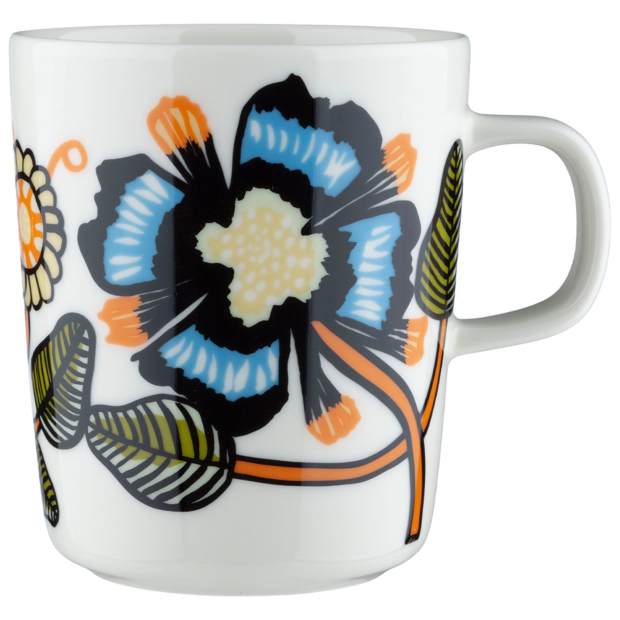 Marimekko Tiara mugg 2,5 dl, vit/grön/orange