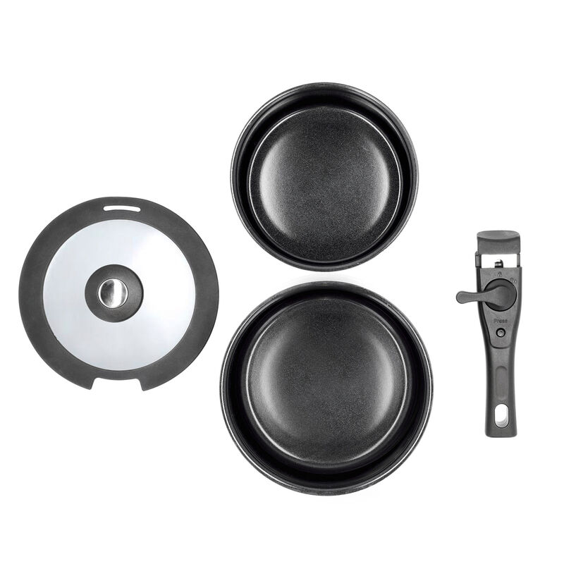 Grytset m. avtagbart handtag 1,1 + 2,4 liter