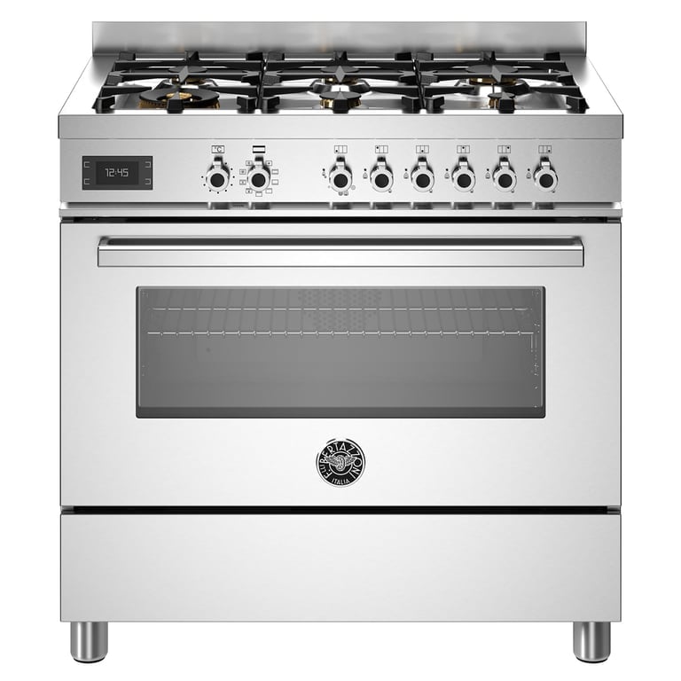PRO96L1EXT Professional gaskomfur med ovn, 90 cm, rustfrit stål
