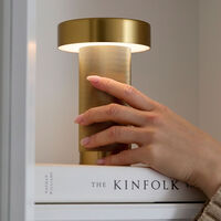 Holster bærbar bordlampe 16 cm, messing