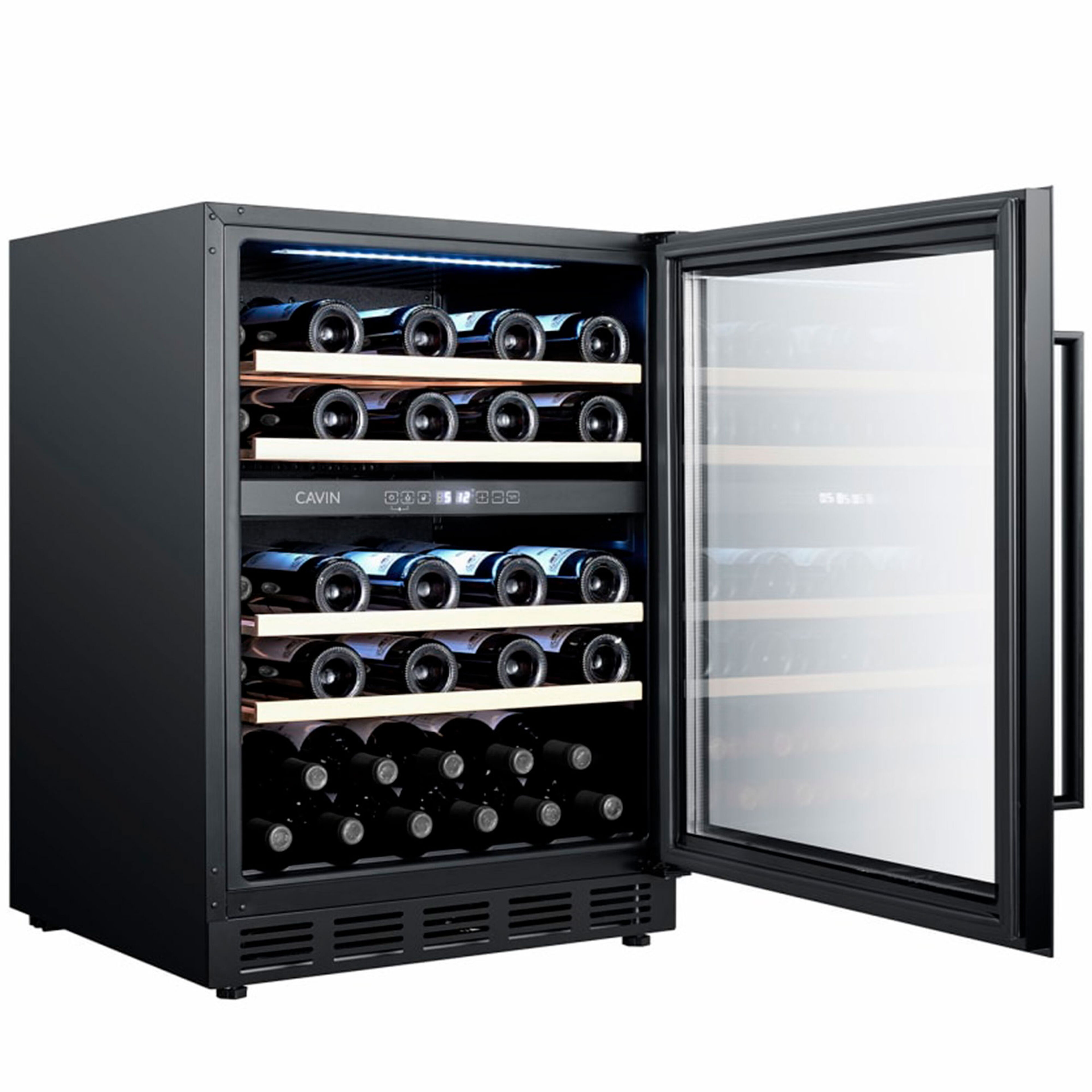Arctic Collection 60D Fullglass Black,  integroitava viinikaappi 46 pulloa