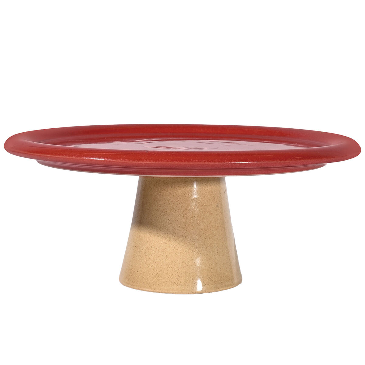 Porto kagefad 26,5x11 cm, rød/beige