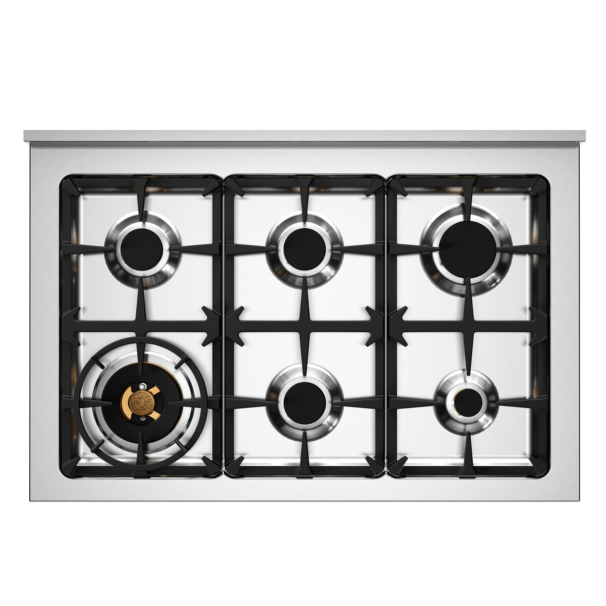 Bertazzoni MAS96L1EXT Master Gaskomfur 90 cm med enkeltovn og 6 brændere, rustfrit stål