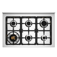 Bertazzoni MAS96L1EXT Master Gaskomfur 90 cm med enkeltovn og 6 brændere, rustfrit stål