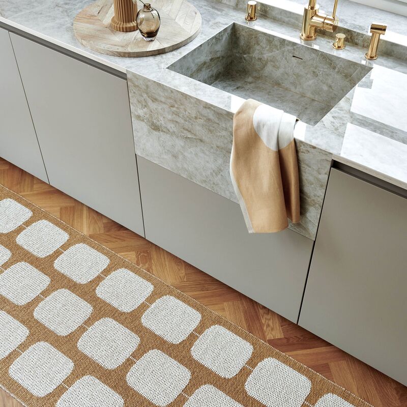 Matta Sten, 70 x 300 cm, ochre/vanilla